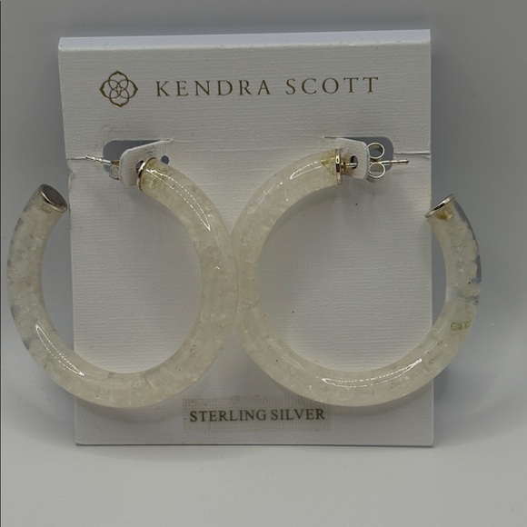 KENDRA SCOTT Sonnie Sterling Silver & Gemstone Hoop Earrings - Picture 9 of 9